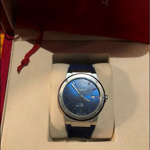 Salvatore ferragamo watch for sale! Dark navy blue. Barely used.